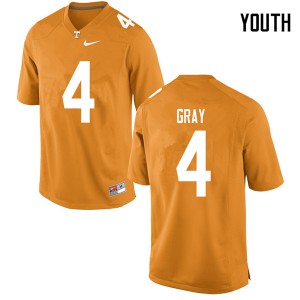 Youth Maleik Gray Orange UT #4 Embroidery Jerseys