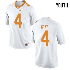 Youth Maleik Gray White Tennessee #4 Official Jersey