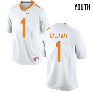 Youth Marquez Callaway White Tennessee #1 Official Jersey