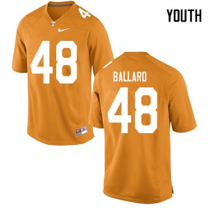 Youth Matt Ballard Orange Tennessee Volunteers #48 Player Jerseys