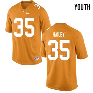Youth Ramsey Hailey Orange Tennessee #35 Embroidery Jerseys