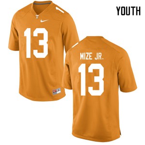 Youth Richard Mize Jr. Orange Tennessee Volunteers #13 Embroidery Jersey