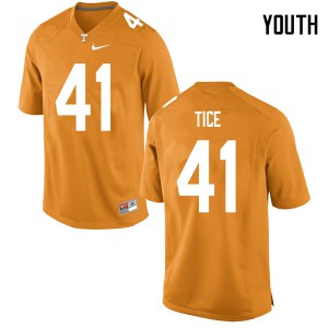 Youth Ryan Tice Orange Tennessee Volunteers #41 College Jerseys