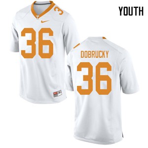 Youth Tanner Dobrucky White Tennessee Vols #36 High School Jersey
