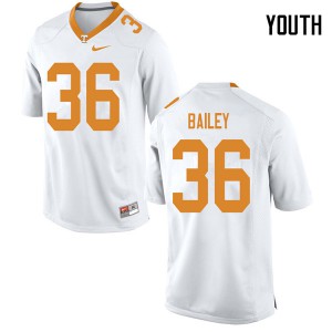 Youth Terrell Bailey White Tennessee #36 College Jerseys