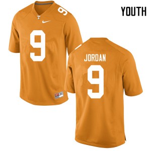 Youth Tim Jordan Orange Tennessee Volunteers #9 Stitch Jersey