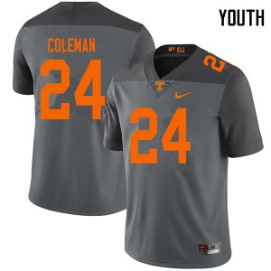 Youth Trey Coleman Gray Tennessee Vols #24 High School Jerseys