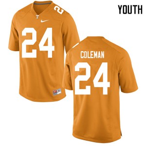 Youth Trey Coleman Orange Tennessee Vols #24 College Jersey