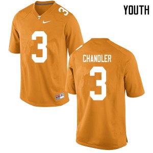 Youth Ty Chandler Orange Tennessee #3 Embroidery Jerseys