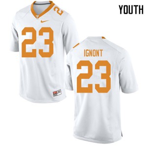 Youth Will Ignont White Tennessee Volunteers #23 University Jersey