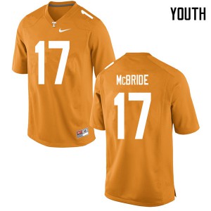Youth Will McBride Orange Tennessee Vols #17 Embroidery Jersey