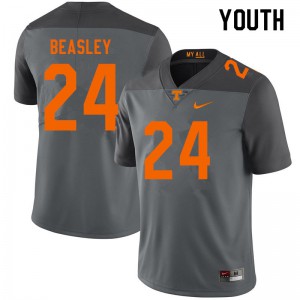 Youth Aaron Beasley Gray Tennessee Vols #24 University Jerseys