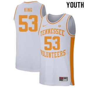 Youth Bernard King White Tennessee Vols #53 University Jersey