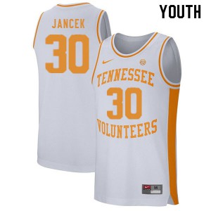 Youth Brock Jancek White Vols #30 Stitched Jersey