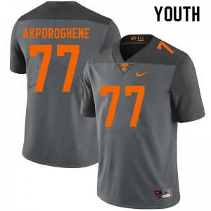 Youth Chris Akporoghene Gray Tennessee Vols #77 Stitch Jersey
