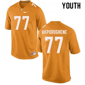 Youth Chris Akporoghene Orange Vols #77 College Jersey