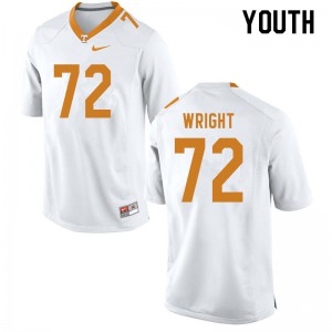 Youth Darnell Wright White Tennessee Volunteers #72 College Jerseys