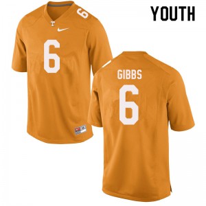 Youth Deangelo Gibbs Orange UT #6 High School Jerseys