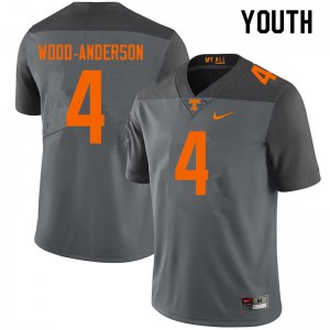 Youth Dominick Wood-Anderson Gray UT #4 Embroidery Jersey