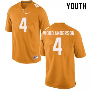 Youth Dominick Wood-Anderson Orange Tennessee #4 Football Jerseys