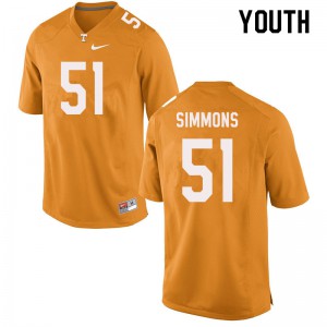 Youth Elijah Simmons Orange Tennessee Volunteers #51 Alumni Jerseys