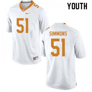 Youth Elijah Simmons White UT #51 Official Jerseys