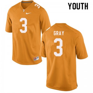 Youth Eric Gray Orange Vols #3 University Jerseys