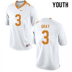 Youth Eric Gray White Tennessee Vols #3 Stitch Jerseys