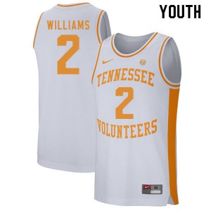 Youth Grant Williams White Tennessee #2 Stitch Jersey