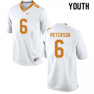 Youth J.J. Peterson White Tennessee Volunteers #6 High School Jersey