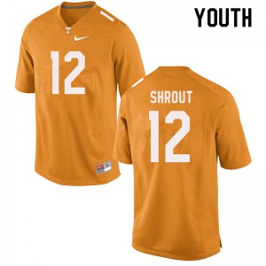 Youth J.T. Shrout Orange Tennessee #12 Embroidery Jersey