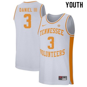 Youth James Daniel III White UT #3 Stitch Jerseys