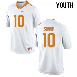 Youth Jay Shoop White Tennessee Vols #10 University Jersey