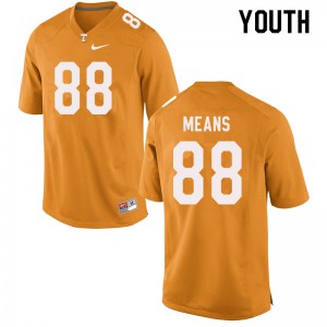 Youth Jerrod Means Orange Tennessee Vols #88 College Jersey