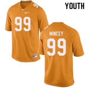 Youth John Mincey Orange Tennessee Vols #99 NCAA Jersey