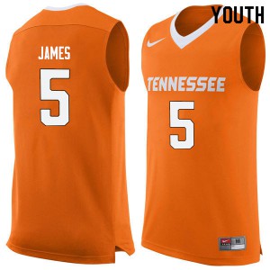 Youth Josiah-Jordan James Orange UT #5 NCAA Jersey