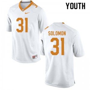 Youth Kenney Solomon White Tennessee #31 College Jerseys
