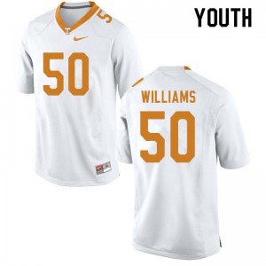 Youth Savion Williams White Tennessee #50 College Jerseys