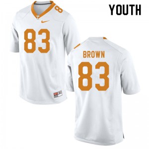 Youth Sean Brown White Tennessee Volunteers #83 Player Jerseys