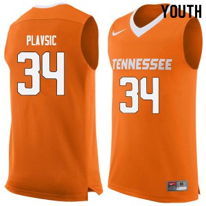 Youth Uros Plavsic Orange Tennessee #34 College Jerseys