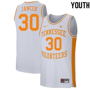 Youth Brock Jancek White Tennessee Vols #30 College Jersey