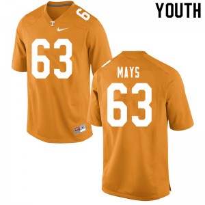 Youth Cooper Mays Orange Tennessee Volunteers #63 High School Jerseys