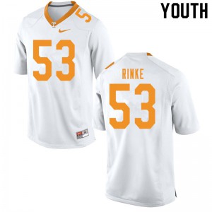 Youth Ethan Rinke White UT #53 Embroidery Jersey