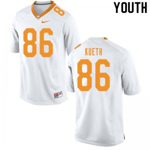Youth Gatkek Kueth White UT #86 Stitched Jersey