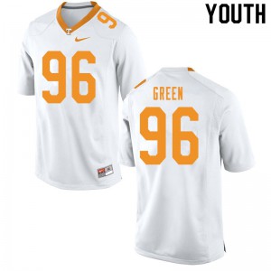 Youth Isaac Green White Tennessee Volunteers #96 Stitched Jerseys