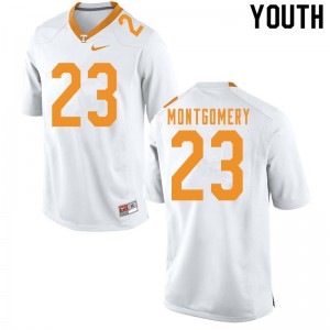 Youth Isaiah Montgomery White Tennessee Vols #23 Football Jerseys