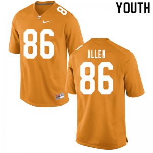 Youth Jordan Allen Orange Tennessee #86 College Jersey