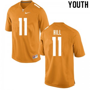 Youth Kasim Hill Orange Tennessee Vols #11 College Jersey