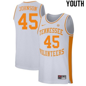 Youth Keon Johnson White Tennessee Vols #45 Embroidery Jersey