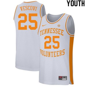 Youth Santiago Vescovi White Tennessee Volunteers #25 NCAA Jersey